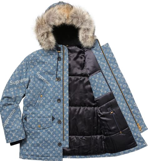 louis vuitton supreme jacquard denim n 3b parka